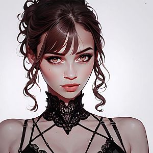 Gothic Lace Portrait of a Young Woman