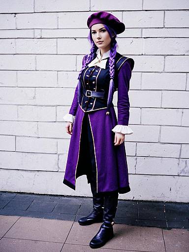 Sion Eltnam Atlasia Purple Costume Cosplay with Braided Hair