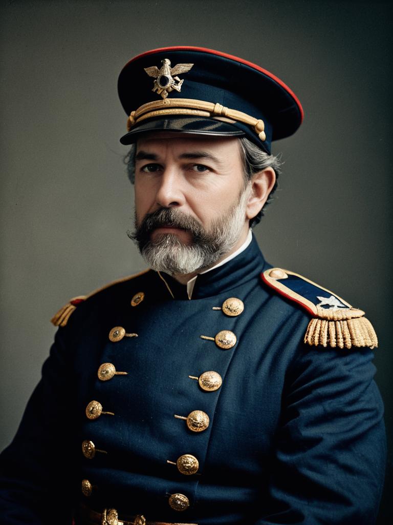 Man in Historical Military Uniform