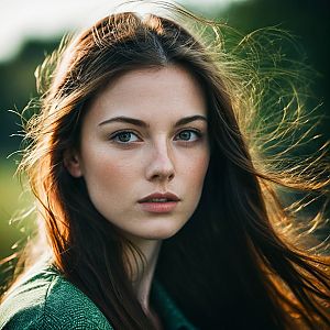 Close-up Portrait of a Young Woman in Natural Light