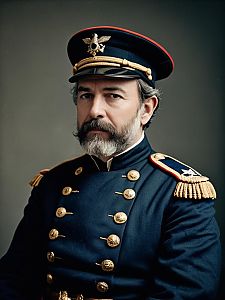 Man in Historical Military Uniform