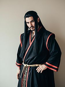 Man Cosplay Wearing Sekijiro Kan Vlad King Costume Realistic Photo
