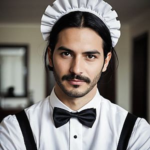 Man in Classic French Maid Outfit
