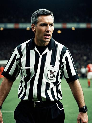 Man in Referee Costume Cinematic Sports Portrait