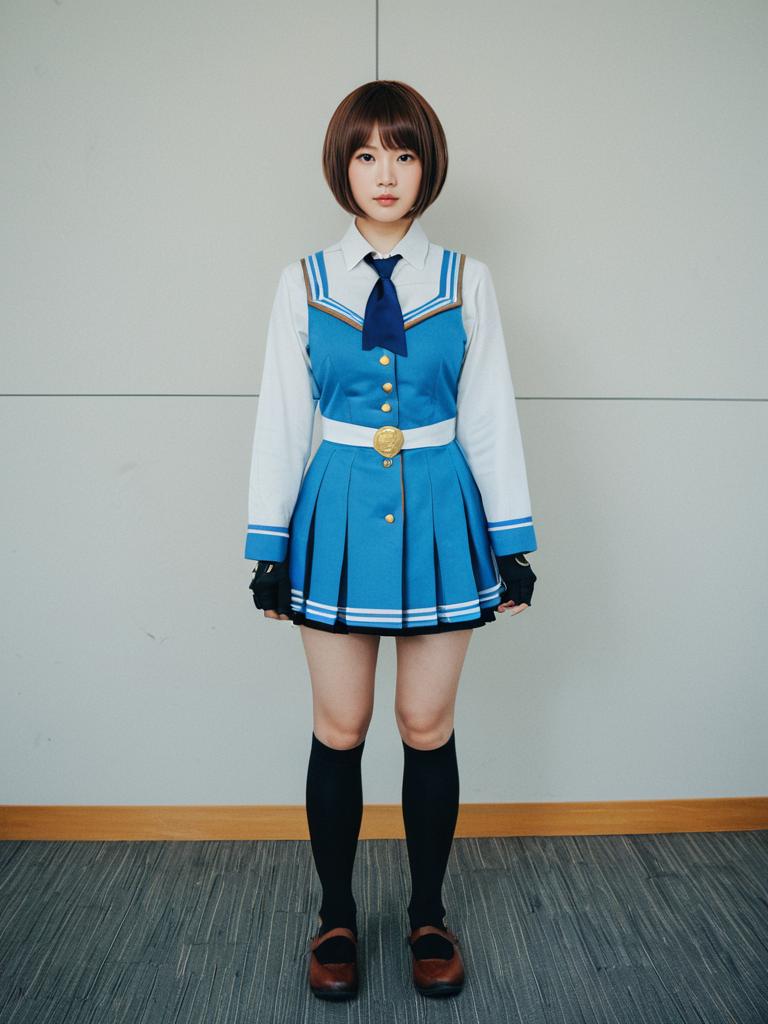 Haibara Ai Cosplay Girl in Blue Sailor School Uniform
