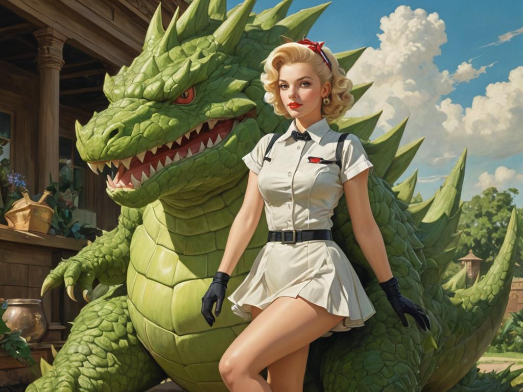 Humanized Tyranitar with Woman - Ultra-Detailed Art