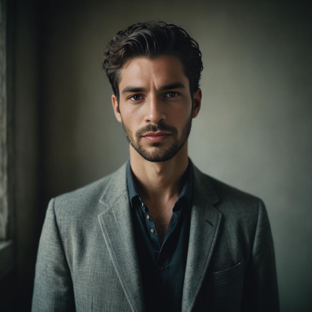 Confident Man in Gray Suit - Professional Portrait