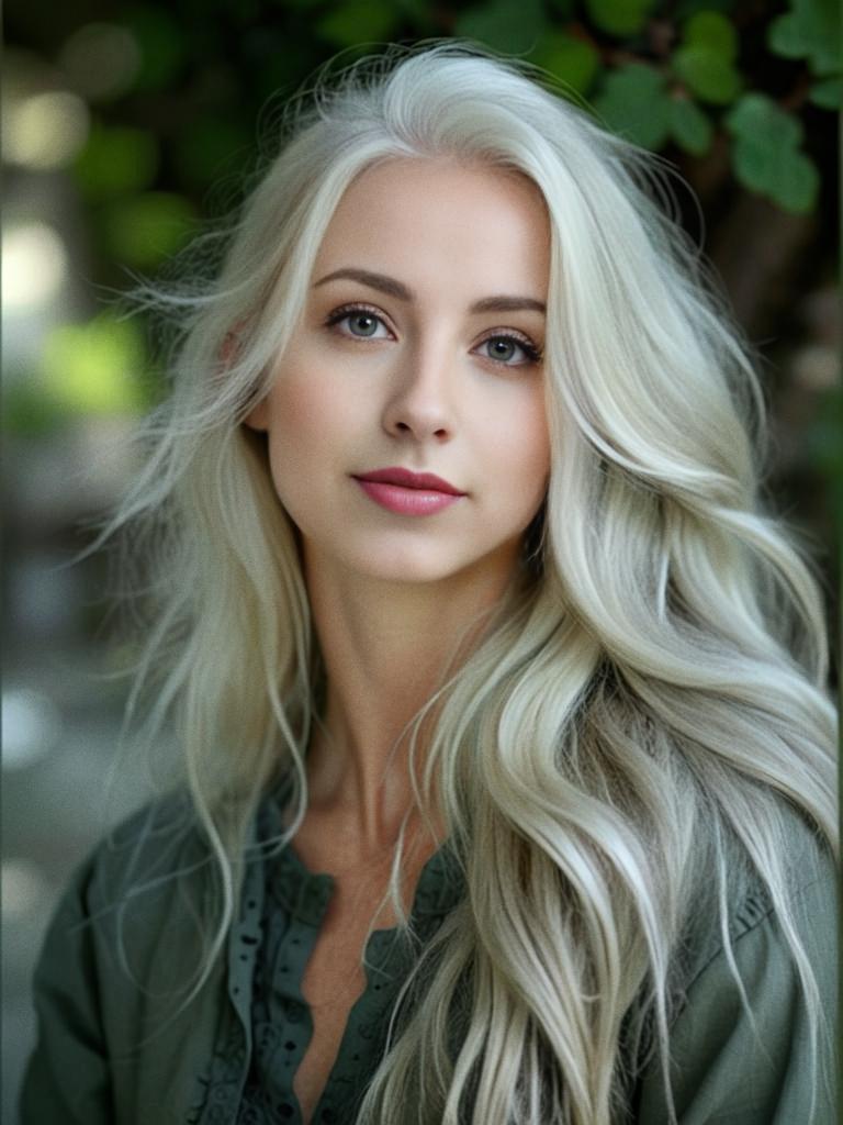 Portrait of a Serene Woman with Blonde Hair