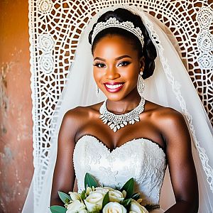 Radiant Bride in Lace Wedding Dress