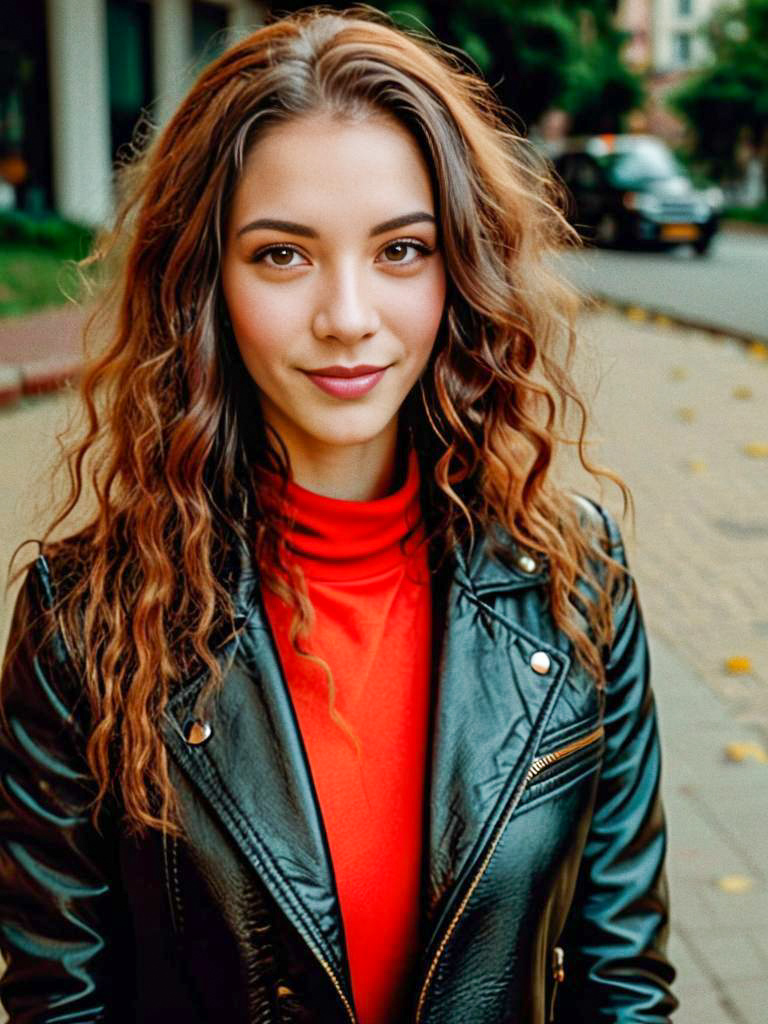 Vibrant Portrait of Confident Young Woman in Urban Setting