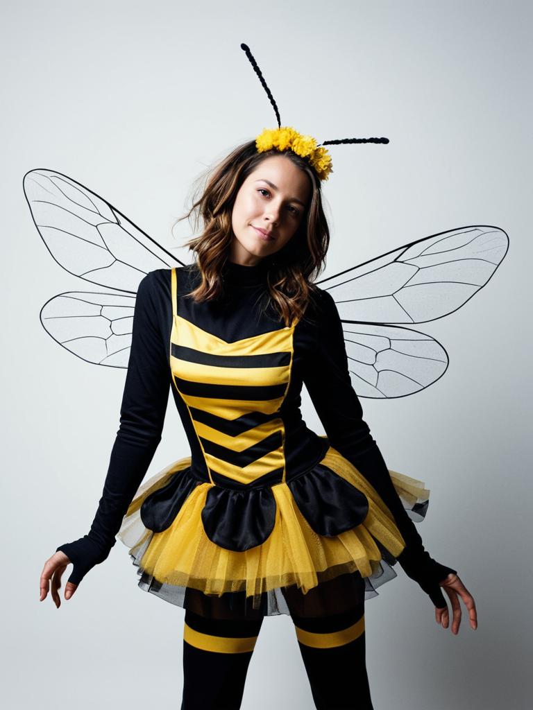 Photorealistic Studio Portrait of Woman in Bee Dance Costume