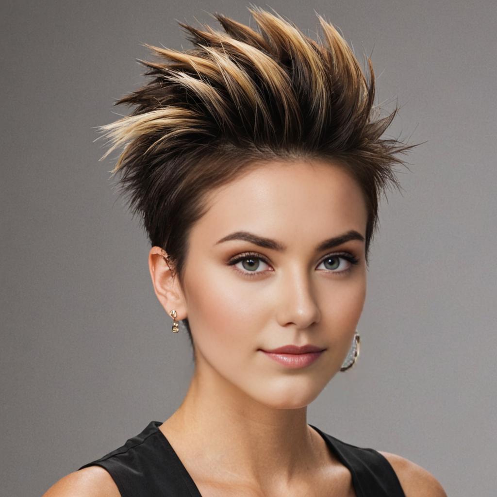 Confident Woman with Bold Spiky Hairstyle