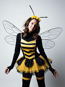Photorealistic Studio Portrait of Woman in Bee Dance Costume
