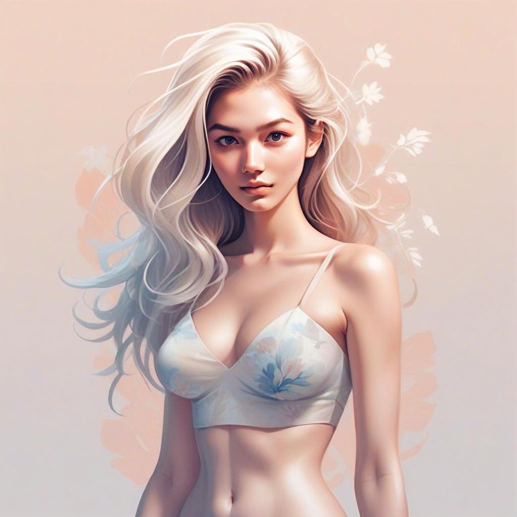 Portrait of a Young Woman with Platinum Blonde Hair