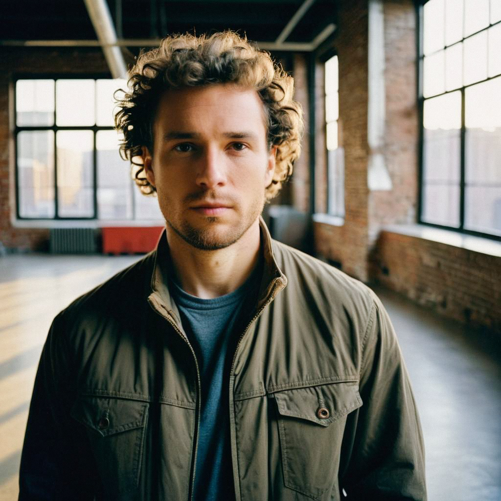 Confident Young Man in Industrial Space
