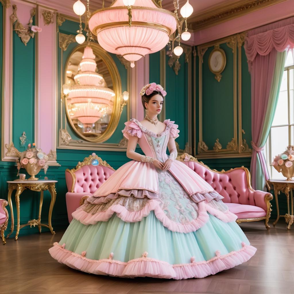 Elegant Woman in Pastel Gown - Fairytale Aesthetic