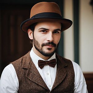 Stylish Man in Vintage French Fashion