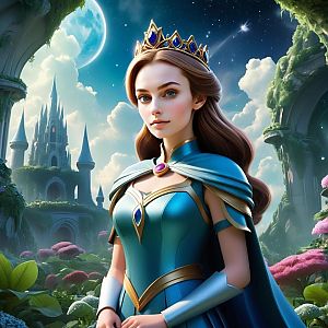 Regal Woman in Magical Landscape