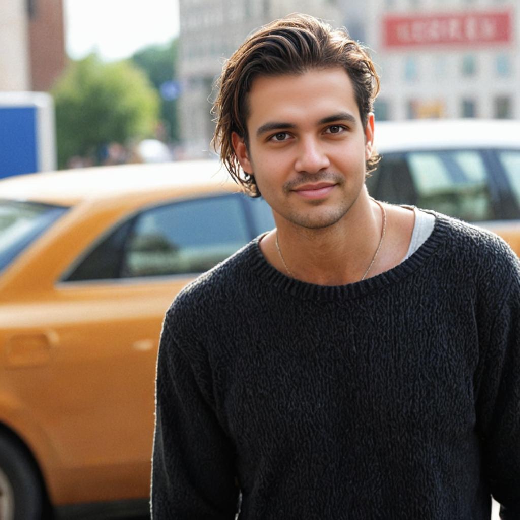 Confident Young Man in Urban Setting