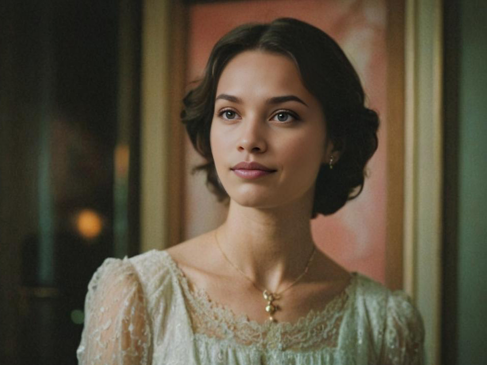 Elegant Vintage Woman in Period Drama Style