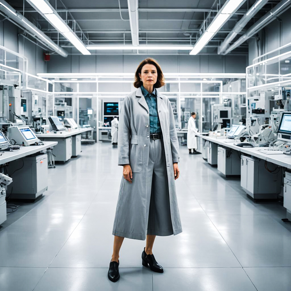 Confident Woman in Modern Laboratory