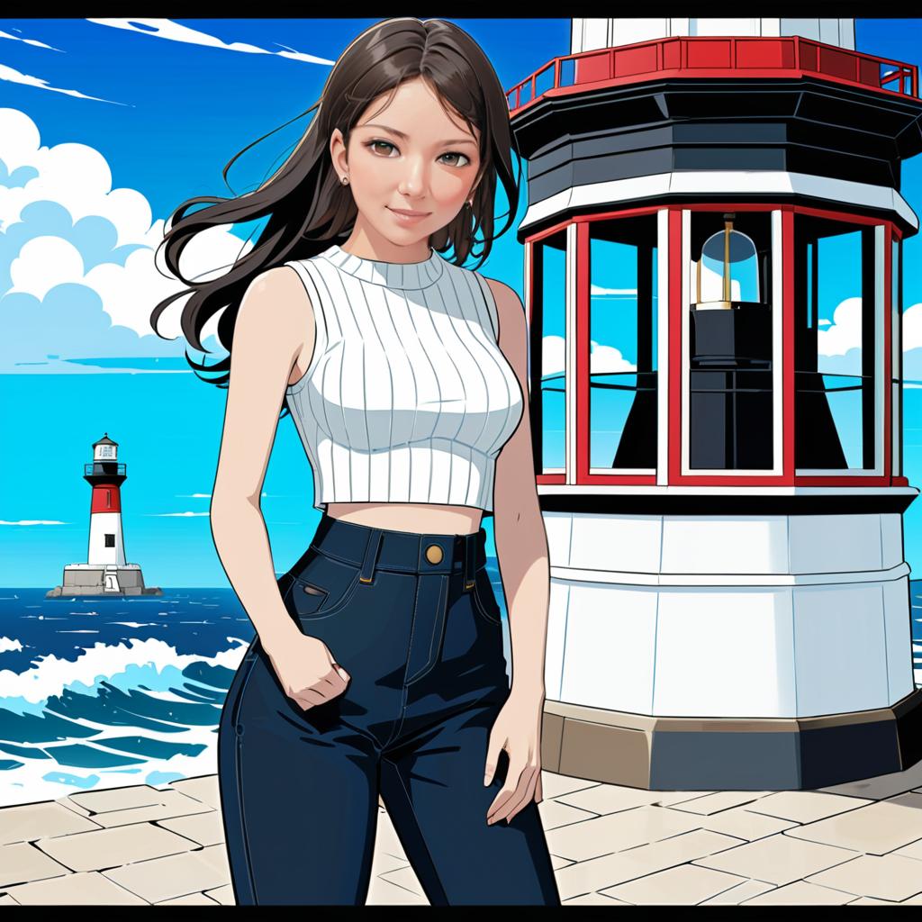 Anime Woman by Lighthouse