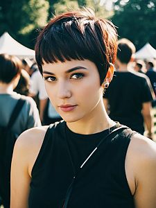 Confident Woman at Outdoor Festival