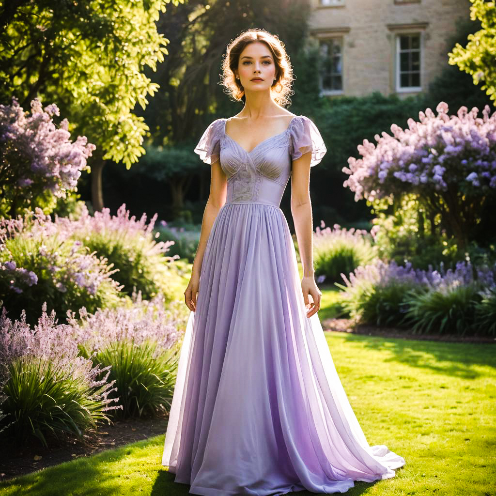 Graceful Woman in Lavender Garden