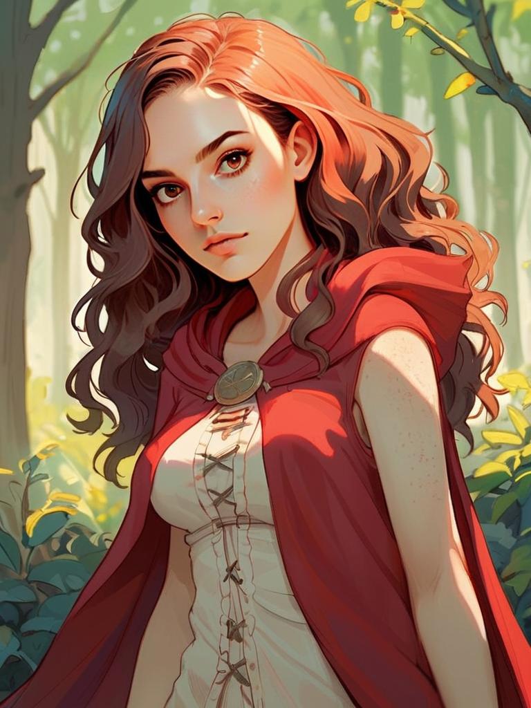 Young Woman in Medieval Dress in Sunlit Forest Young Woman in Medieval Dress in Sunlit Forest