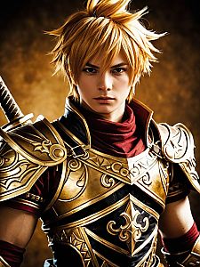 Man Cosplay Wearing Natsu Soul Calibur Costume Realistic Photo