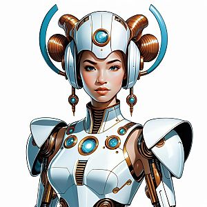 Futuristic Humanoid Robot Woman