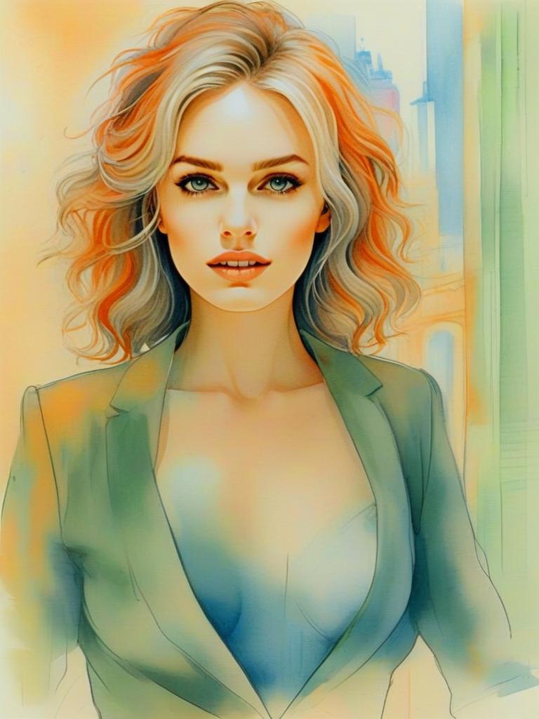 Confident Woman Portrait with Blonde Hair