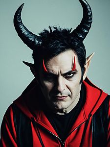 Devil-Inspired Man in Dramatic Costume