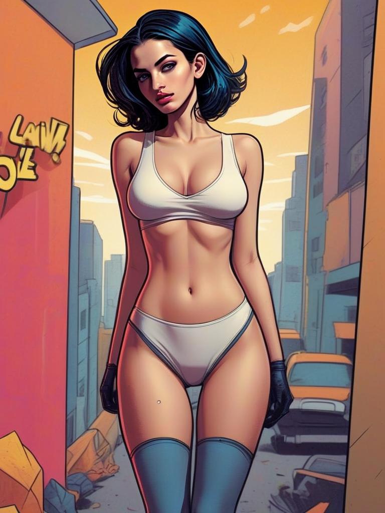 Confident Woman in Vibrant Urban Setting