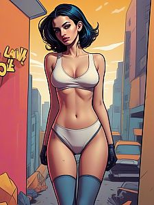 Confident Woman in Vibrant Urban Setting