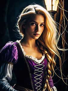 Woman in Fantasy Costume with Braided Hair