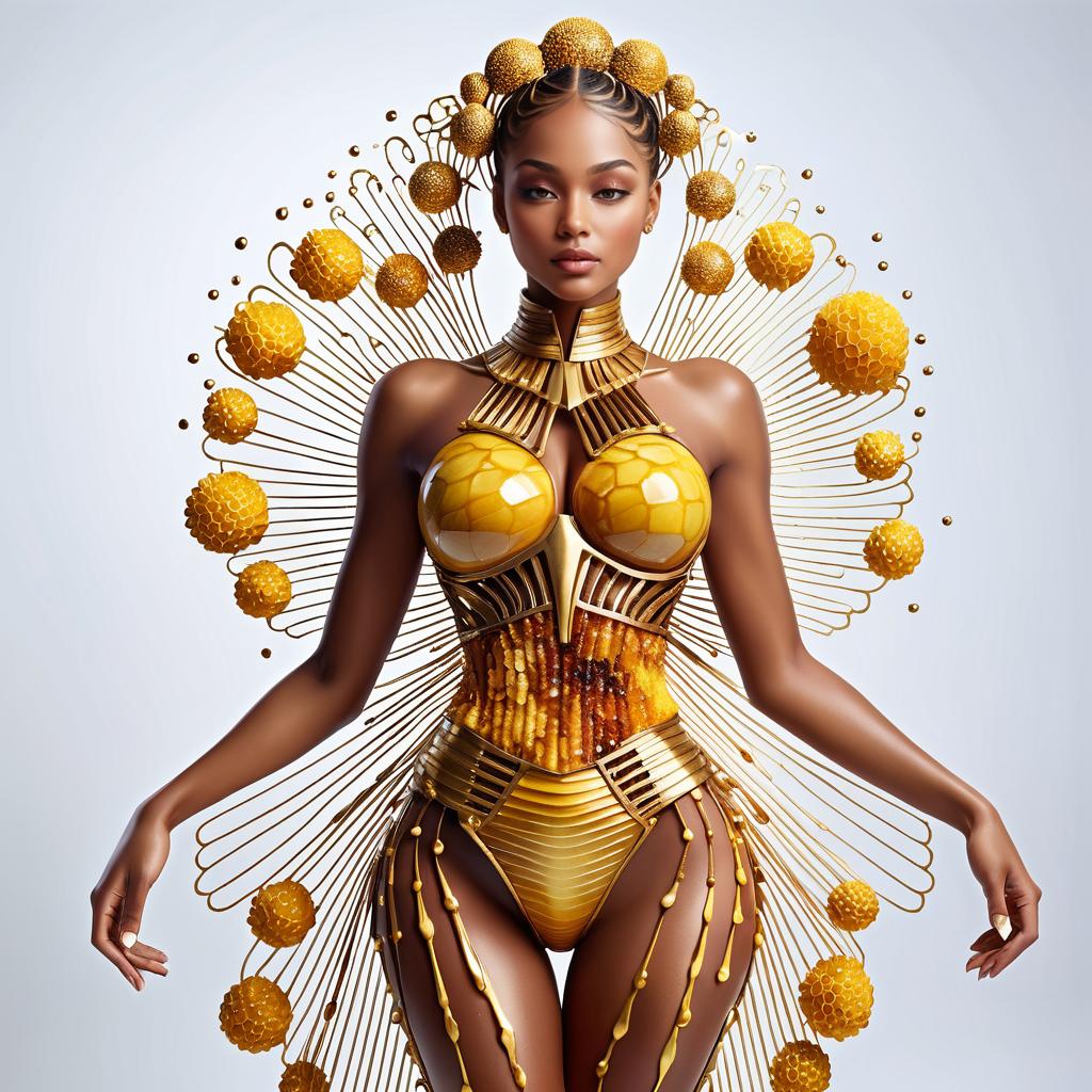 Gen Fusion: Futuristic Golden Fashion Artistry