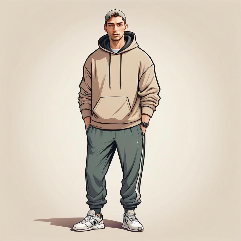 Young Man in Casual Streetwear