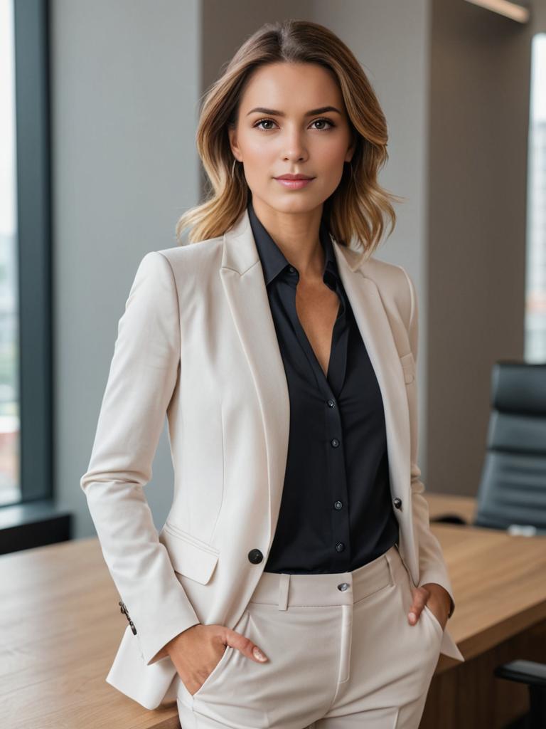 Confident Woman in Stylish Business Suit