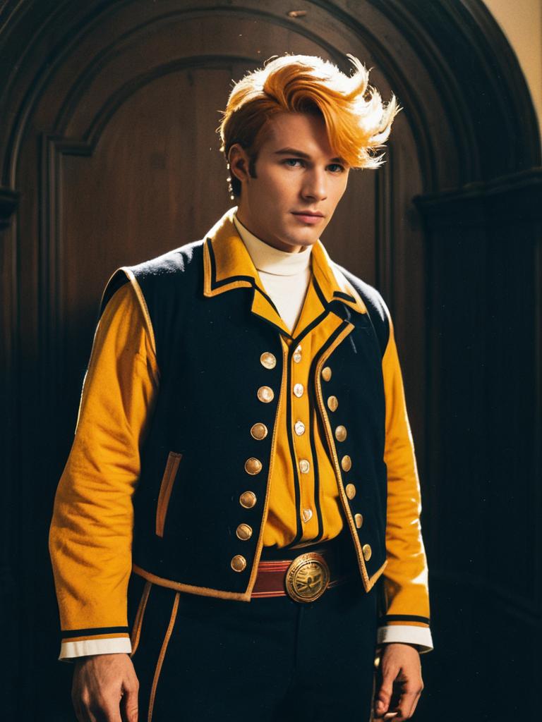 Man in Realistic Cody Travers Cosplay Costume from Street Fighter