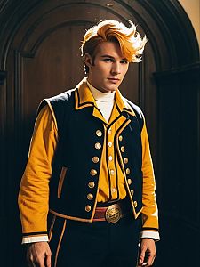 Man in Realistic Cody Travers Cosplay Costume from Street Fighter