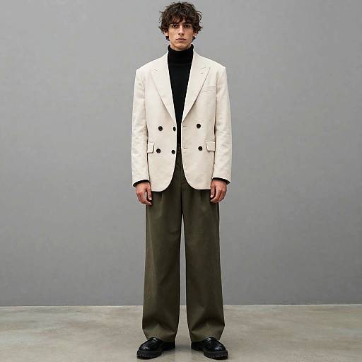 Gen Z Fashion Trend - Minimalist Blazer and Wide-Legged Pants Outfit