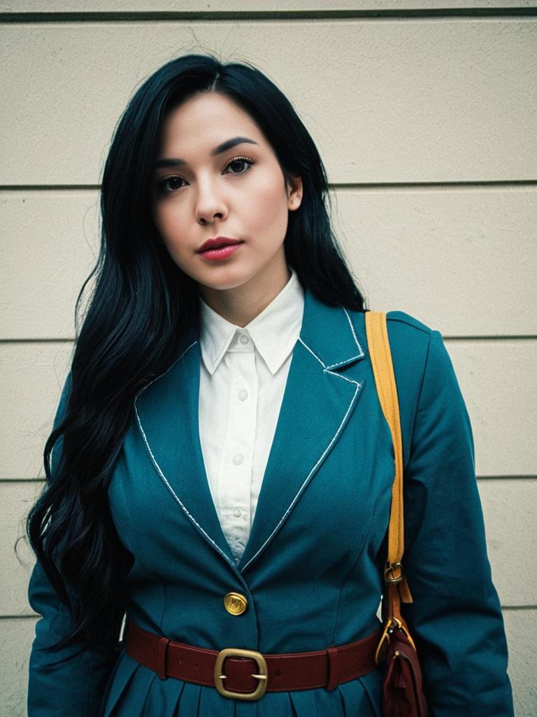 Realistic Anya Alstreim Cosplay Woman in Teal Blazer Costume