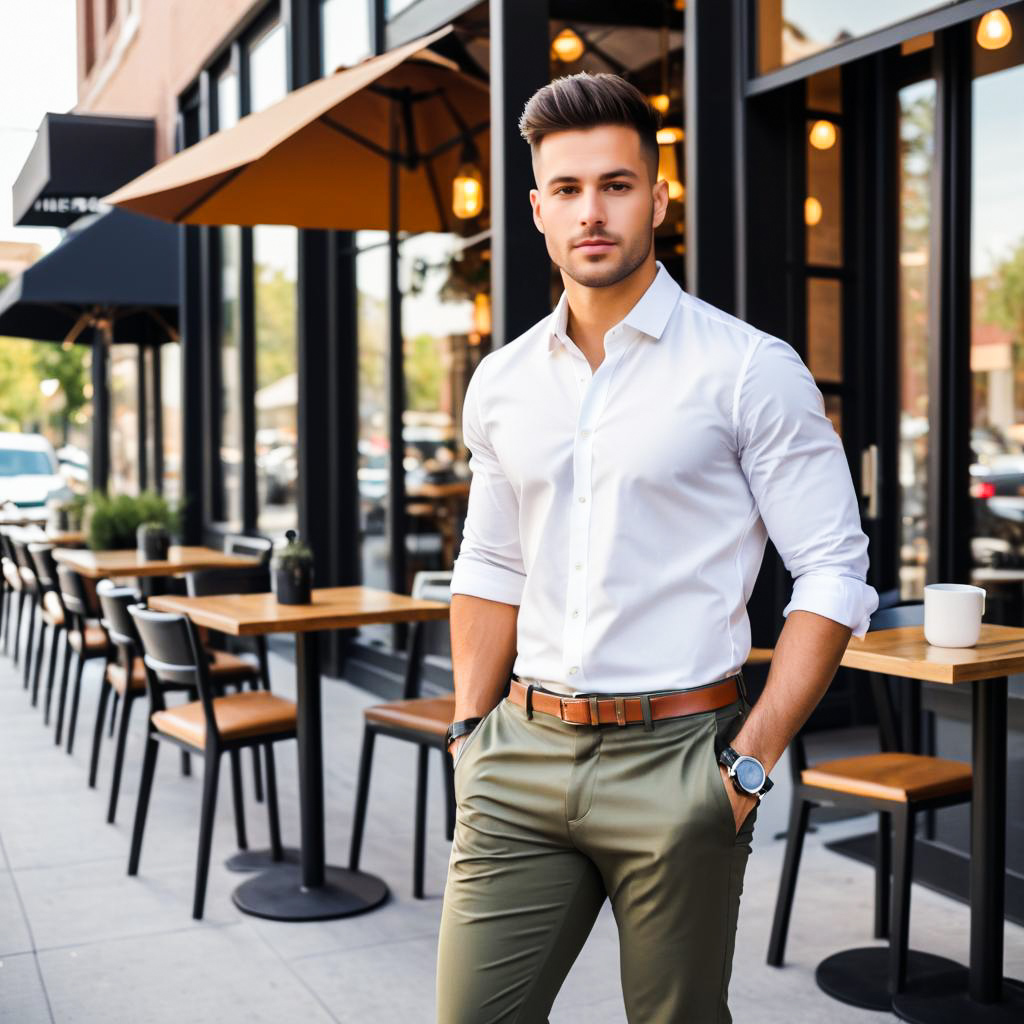 Stylish Young Man at Modern Café