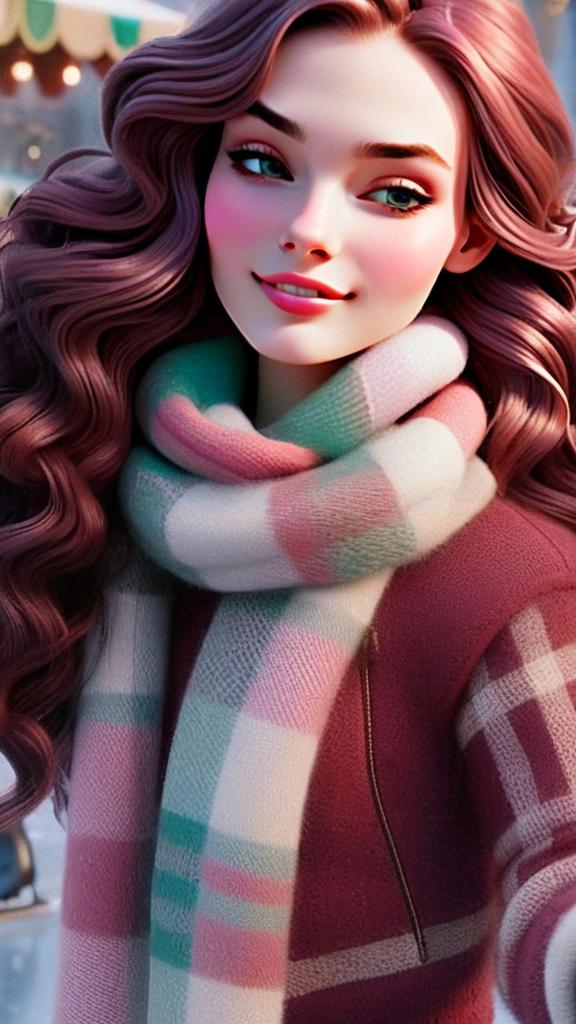 Woman in Cozy Winter Scarf and Jacket Woman in Cozy Winter Scarf and Jacket