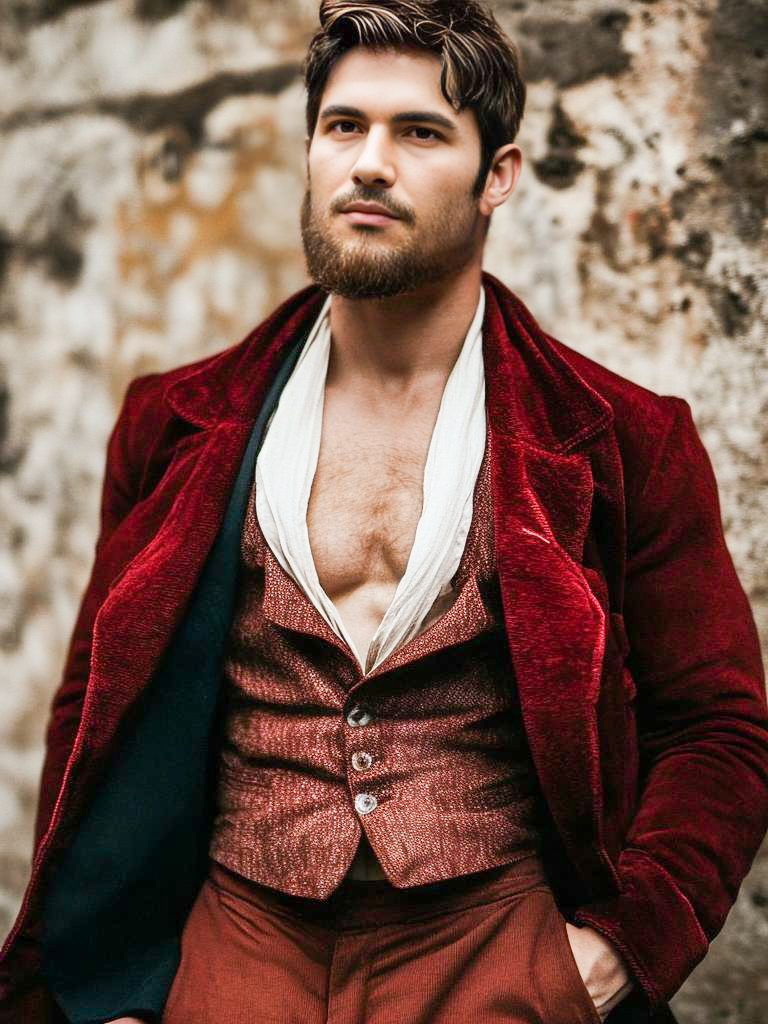 Elegant Man in Vintage Outfit