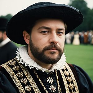 Renaissance Man in Historical Attire