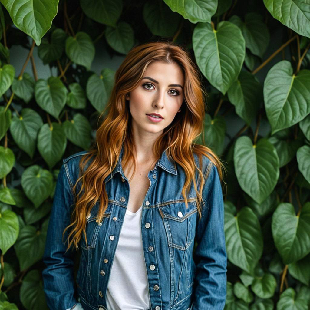 Portrait of Woman in Denim Jacket