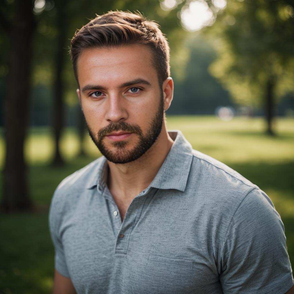 Portrait of a Strong Man in Nature