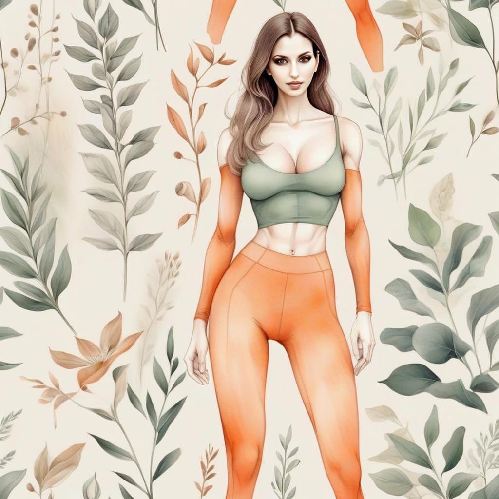 Confident Woman in Botanical Background Confident Woman in Botanical Background